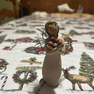 Willow Tree Good Health Cream and Brown Angel Figurine